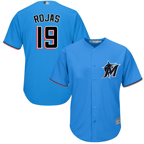 Marlins #19 Miguel Rojas Blue Cool Base Stitched Youth MLB Jersey